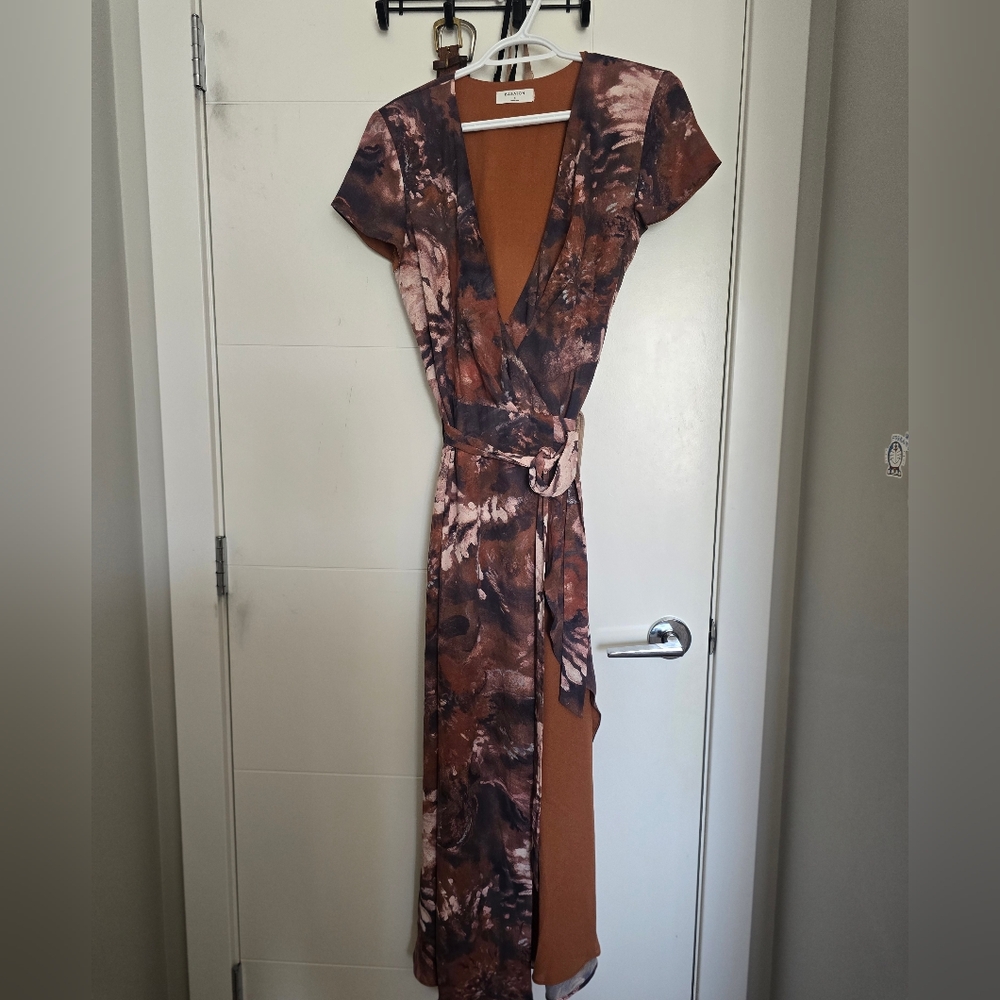 Brown and Black Tie-Dye Maxi Dress